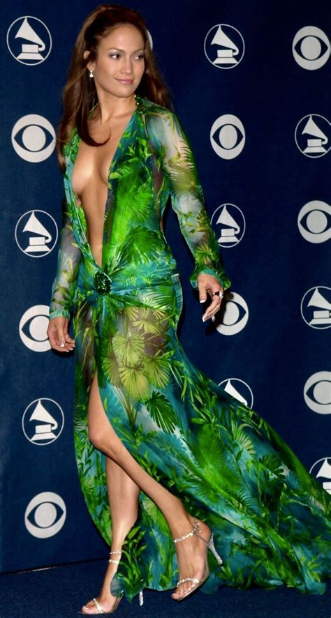 jennifer lopez stepped out in a green versace dress|Jennifer Lopez 2000 grammys dress.